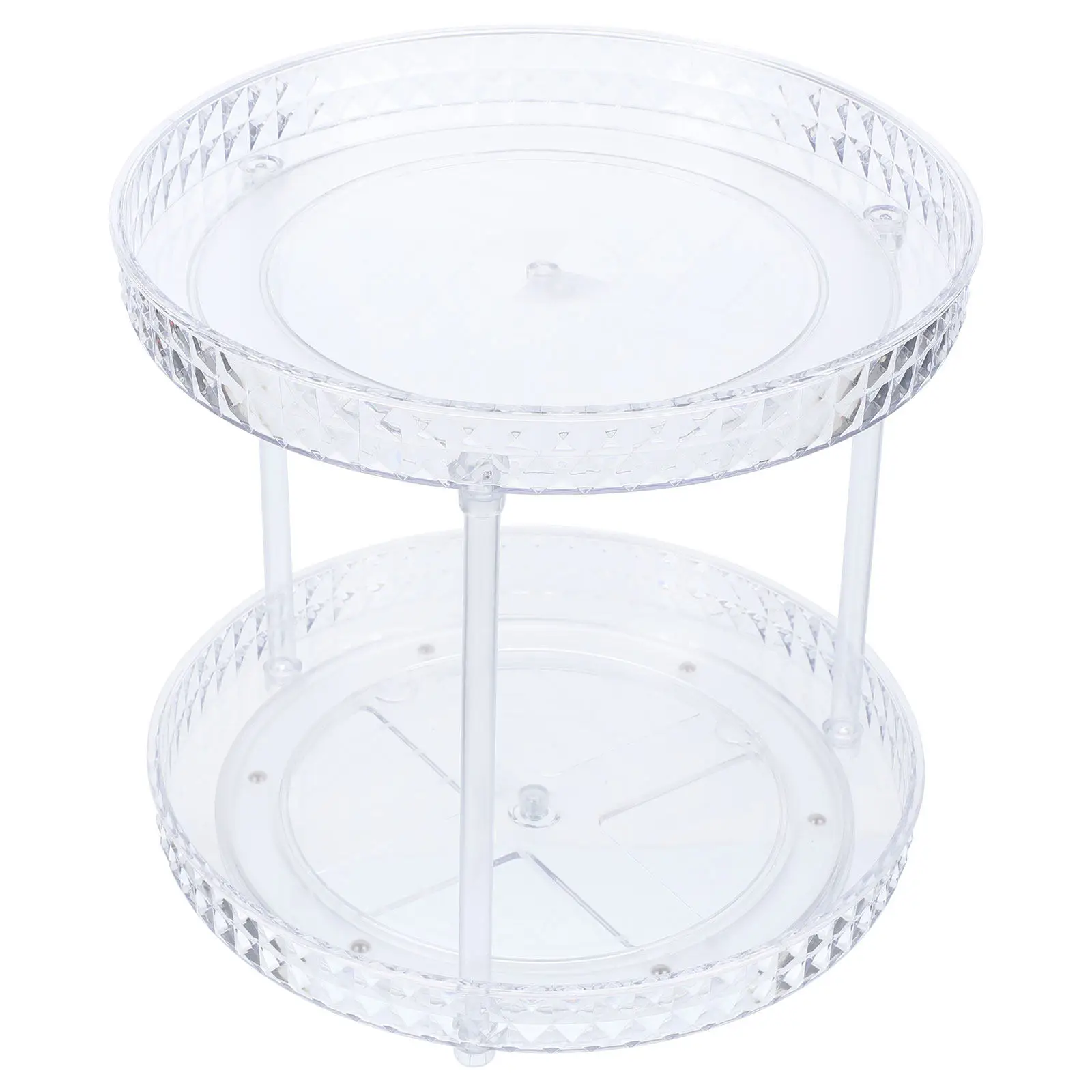 Double Layer Turntable Organizer Rotating Spice Rack Kitchen Storage Makeup Tray Rotation Shelf Kitchen Rotation Rack