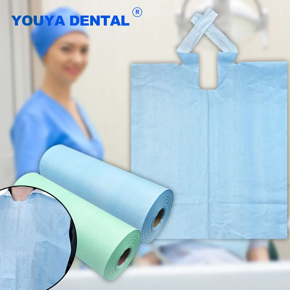 80pcs/Roll Disposable Tattoo Clean Pad Dental Bibs Sheets Waterproof Piercing Bibs with Rope Dentistry Material Oral Patient