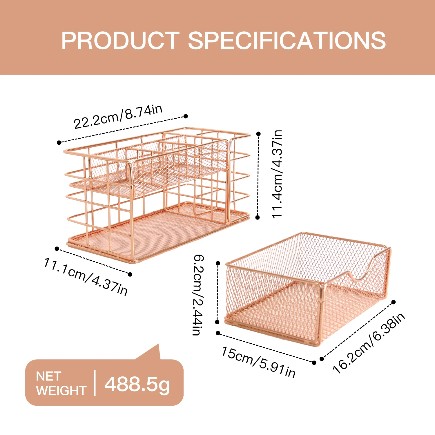 رف ملفات معدني ذهبي نورديك، صندوق درج تخزين سطح المكتب متعدد الطبقات، منظم اللوازم المكتبية، مستندات مستحضرات التجميل والقرطاسية Hol