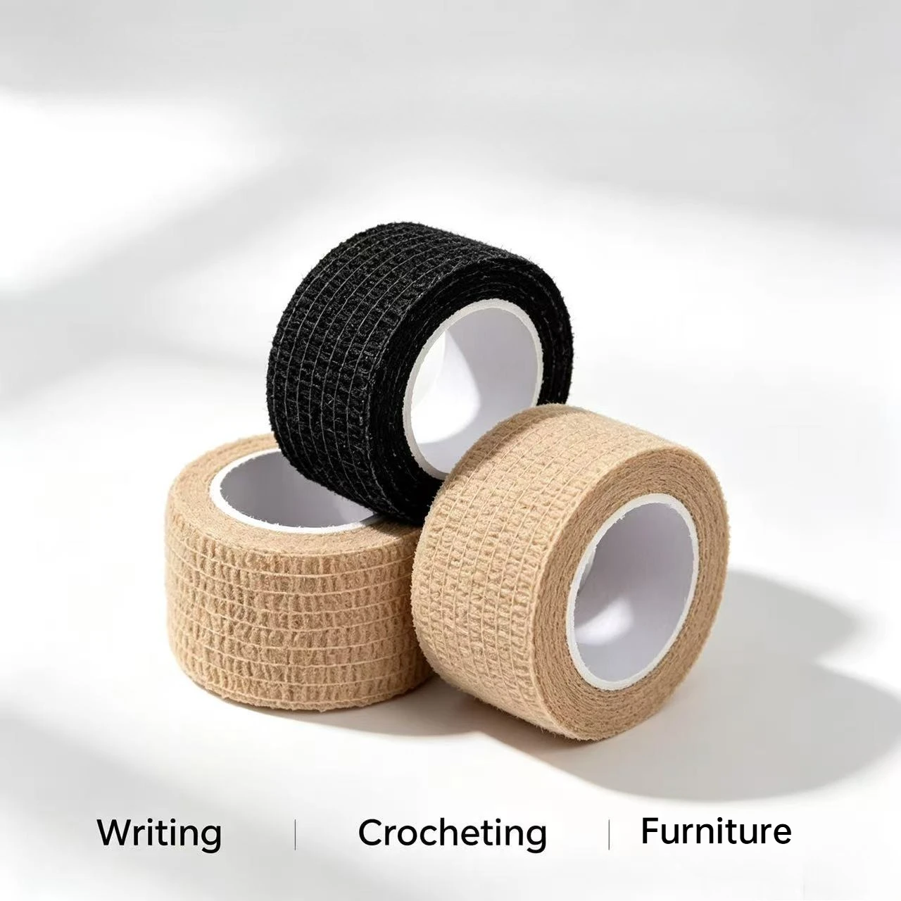 Self Adhesive Non Woven Bandage, 2.5cm × 4m, Stretch Cohesive Wrap for Sports Grip, Furniture Leg Anti-Slip, No Sticky Residue
