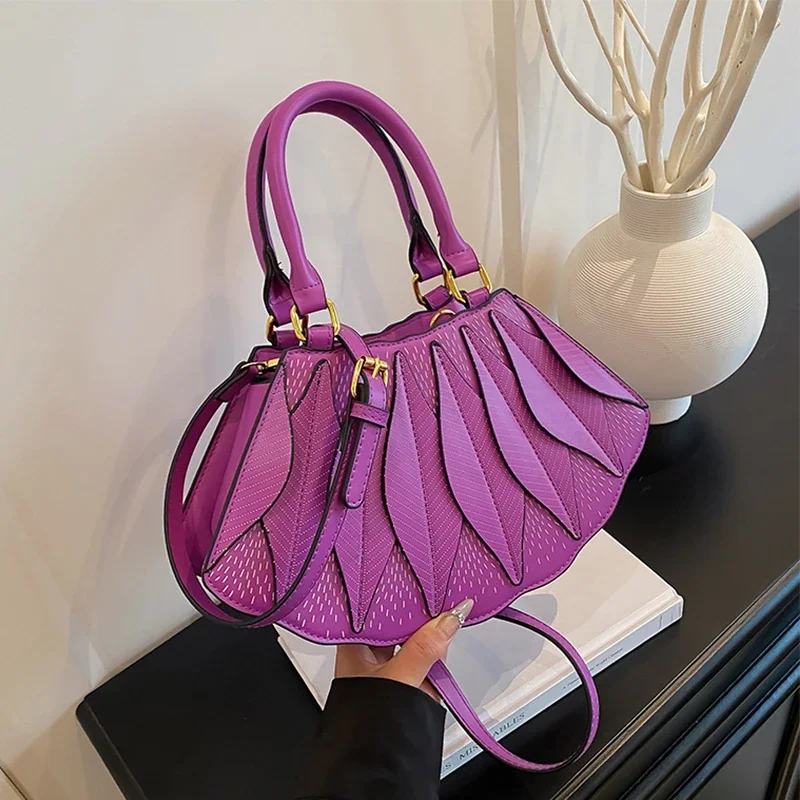 

Luxury Purple Underarm Women's Shoulder Bag Silver Handbag Brand Crossbody Bag Solid PU Leather Ladies Bag Satchel Flap Handbag