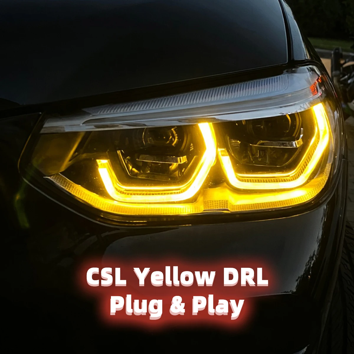 

For BMW X3 X3M X4 X4M G01 G02 F97 F98 2018-2021 CSL Yellow LED DRL Module Plug and Play OEM Fit Daytime Running Light