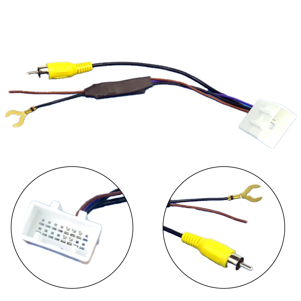 Video Output Cable 16Pin Car Camera Cable Black Car Camera Video Output Cable Cable 12V 20cm Practical And Reliable For Hyundai