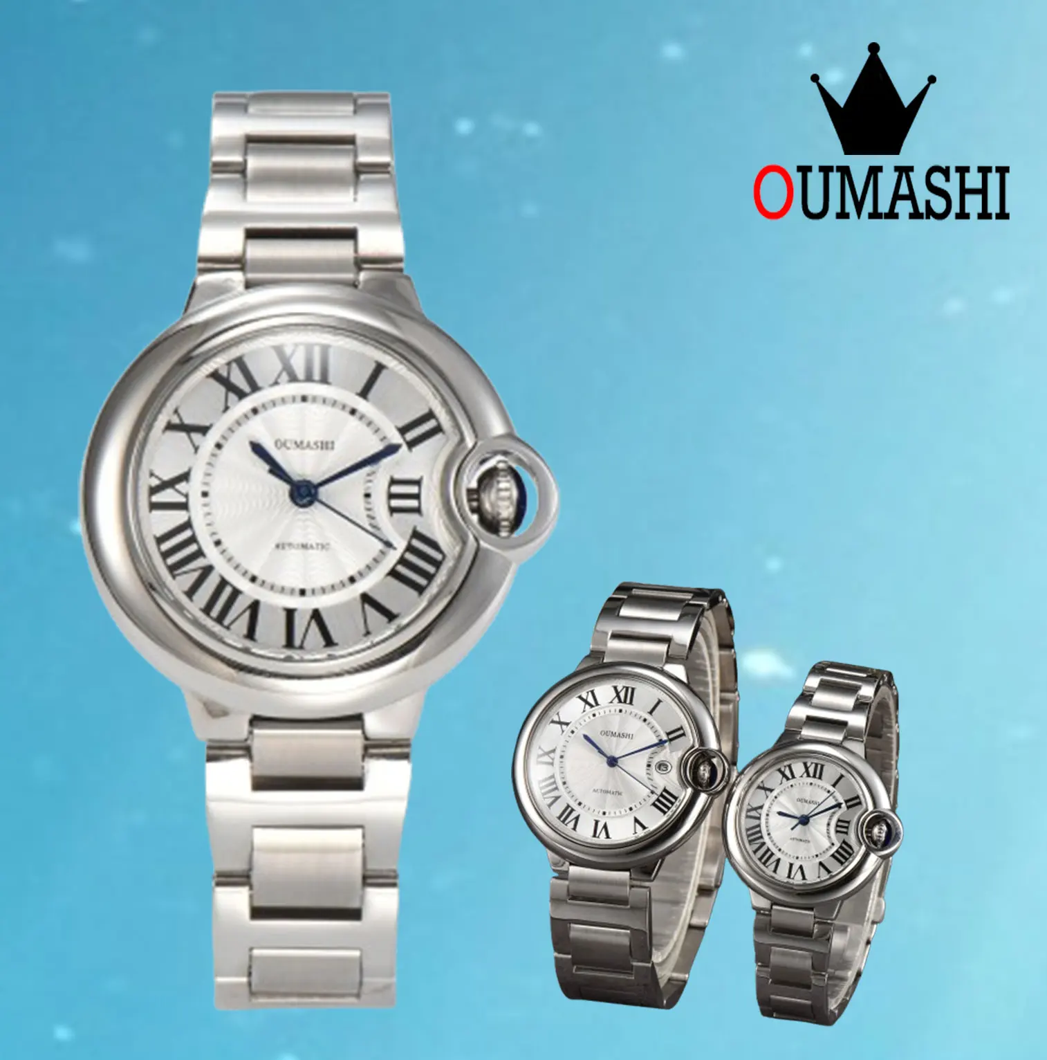 

Oumashi 316L stainless steel men's and women's case, couple watch series, Miyota8215, ST6 movement, 42mm, 32.8mm