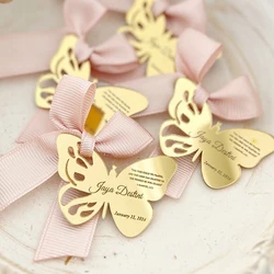 Personalized Acrylic Mirror Tags,Butterfly Party Gift Tag,Baptism Gift Tag,Thank You Gift Tag,Party Tags,Wedding Setting Cards