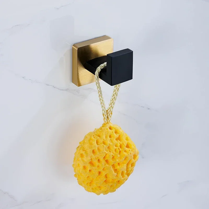 Adhesive Bathroom Hardware Set Black Gold Towel Bar Holder Toilet Paper Holder Wall Mount Towel Ring Bathroom Accessories