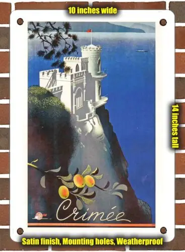 METAL SIGN - 1935 Crimea, Intourist - 10x14 Inches