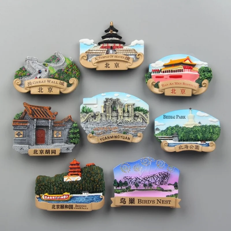 Peking China Great Wall Forbidden City 3D Fridge Magnets Resin Handicraft Refrigerator Magnets Sticker Souvenir Gift Decoration