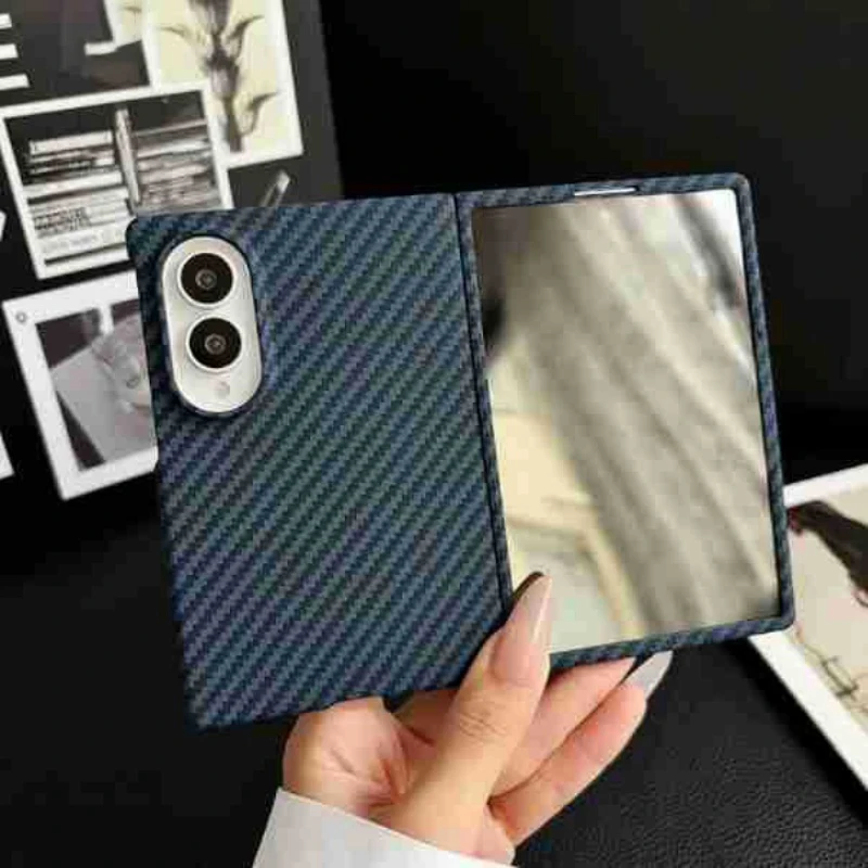 Carbon Fiber Magnetic Case For Samsung Z Fold 8 7 6 5 4 Ultra with Clear Screen Protector Anti-Scratch Foldable Protective Case