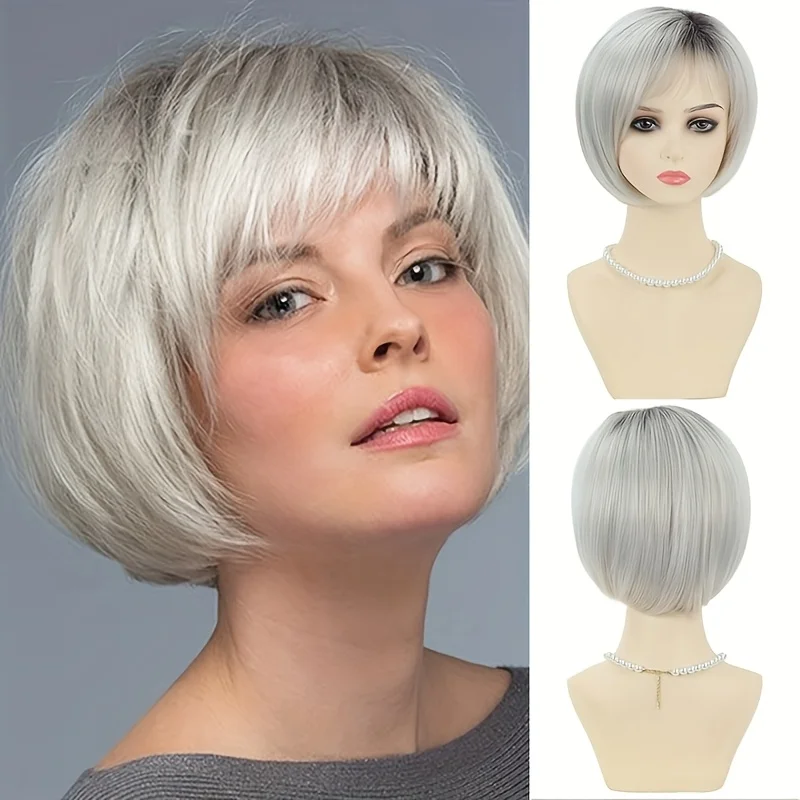 

Women's Synthetic Wig with Side-Swept Waves, Voluminous Fashionable Black Curly Hair Wig, Suitable for Daily Wear and Cosplay