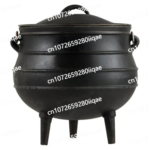 Giant Cast Iron Cauldron Outdoor Pan for Cooking Large Quantities of Food Heavy Duty Traditional Style Ideal for Outdoor Events