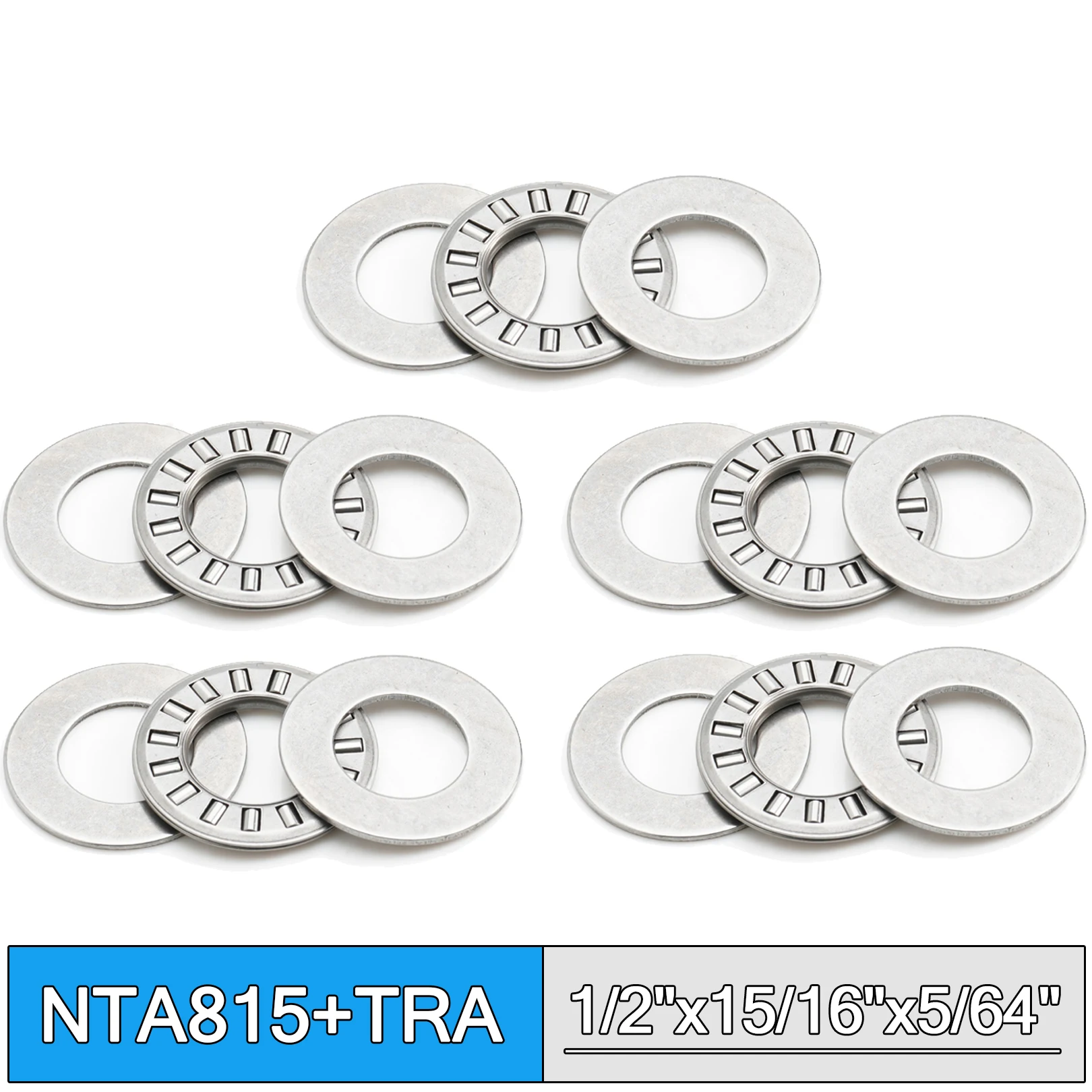 Rolamento de rolos de agulha, NTA815 + TRA Polegada, com duas arruelas TRA815, 12,7x23,8x1,984mm, TC815 rolamentos, 5 pcs