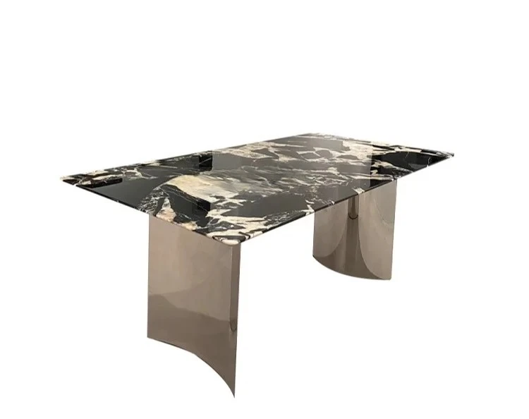 

Natural Luxury Stone Dining Table Rectangular Marble Home Dining Table Italian Minimalist Villa High-End