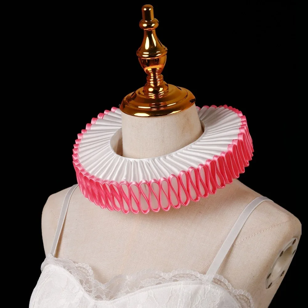 Detachable Halloween Neck Ruffled Collar Vintage Victorian Costume Circus Clowns Ruff Collar Retro Opera