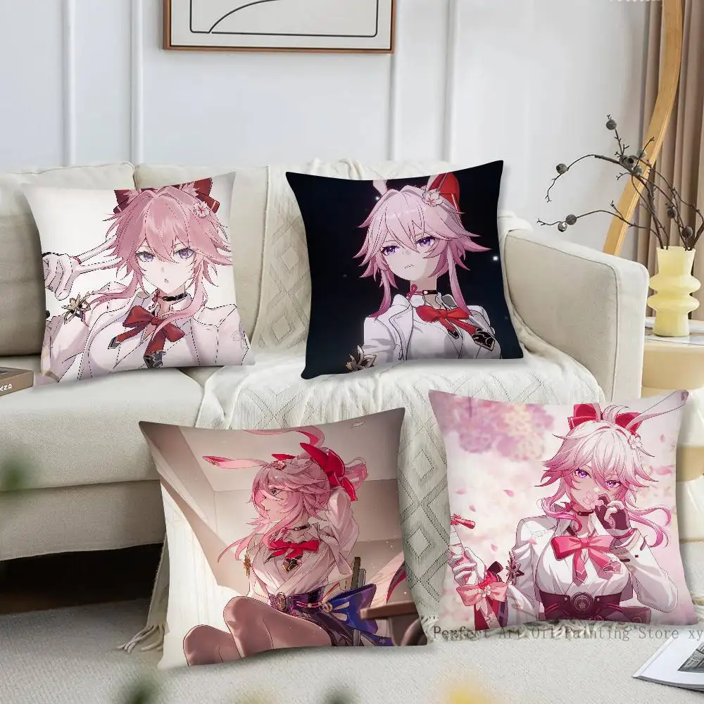 Evanescia Honkai S-Star Rail Anime Pillow Case Fashion Square Pillowcase Bedroom Sofa Room Ins Decoration Leisure