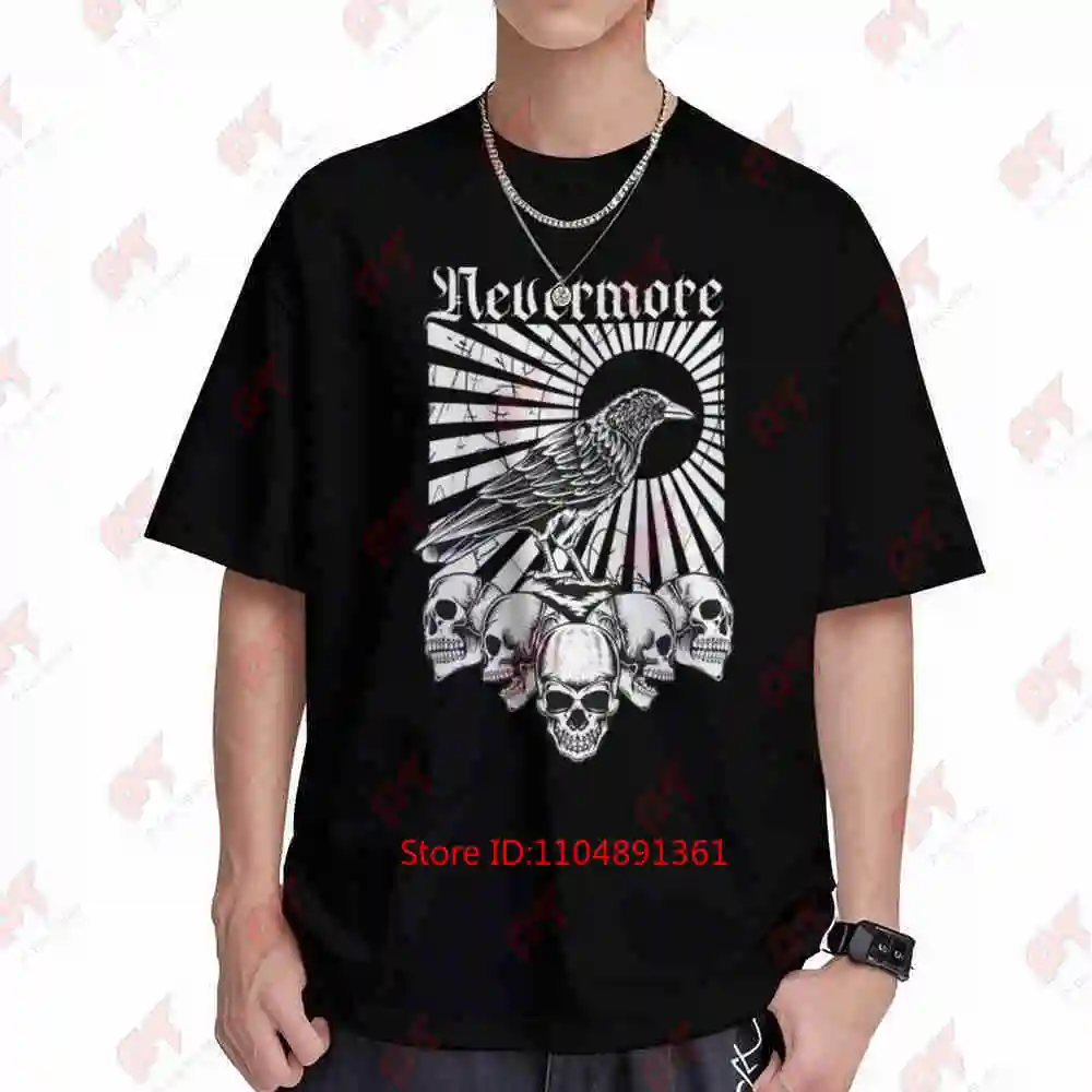 Nevermore Edgar Allan Poe Raven Short Sleeve Tee 100% Cotton T-Shirt