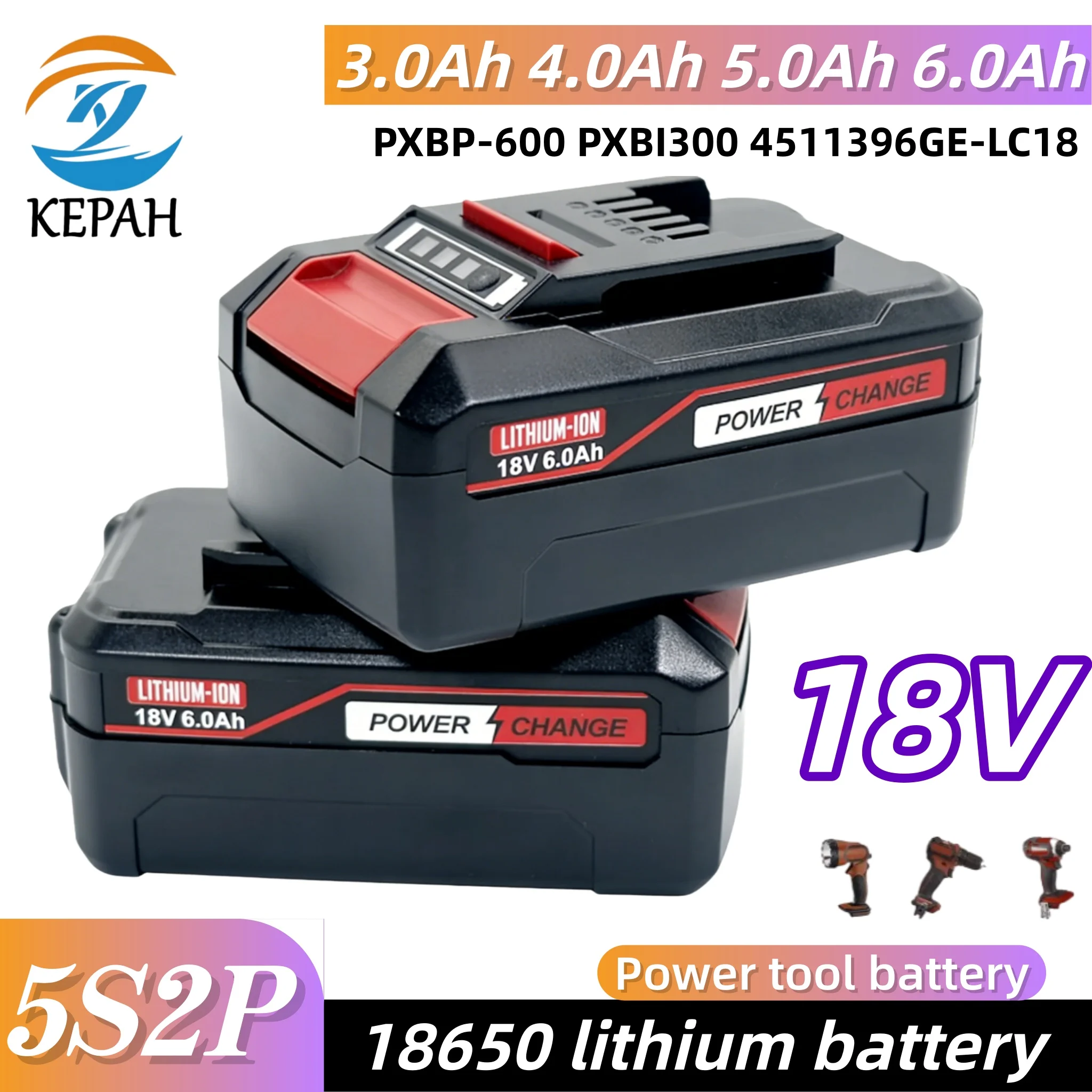 

18V Multi-Capacity Rechargeable Battery｜3.0-6.0Ah Fits X-change 4511396/4511437
