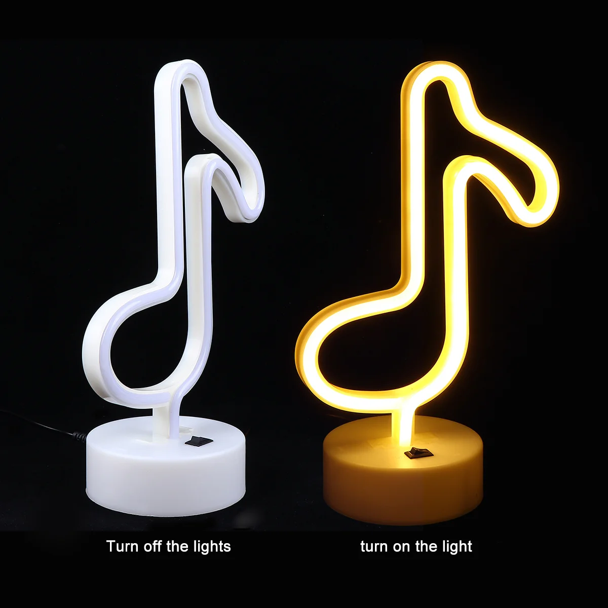

1Pcs LED Music Note Night Light Creative Neon Lamp USB Operated Kids Room Home Decoration Night Light Neon Lights