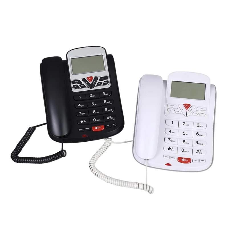 Best Seller L-51 Corded Landline Phone Fixed Telephone for Hotel Room, Office Use With Caller Display, Double Hole Connection