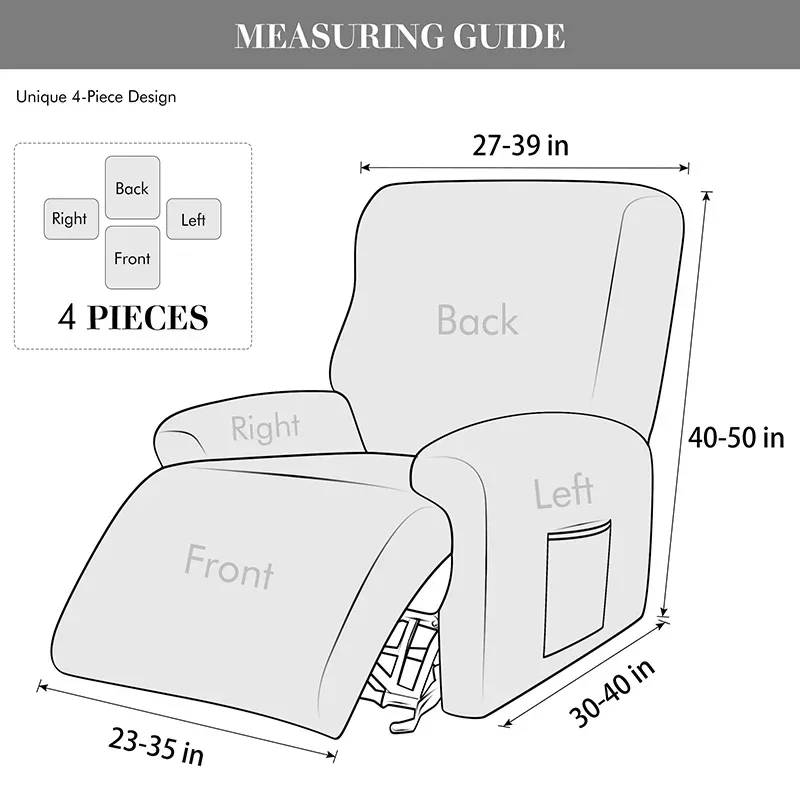 Polar Fleece Recliner Cover Split  All-inclusive  Chair Cover Relax Lounger Single Couch Sofa Slipcovers Armchair Covers