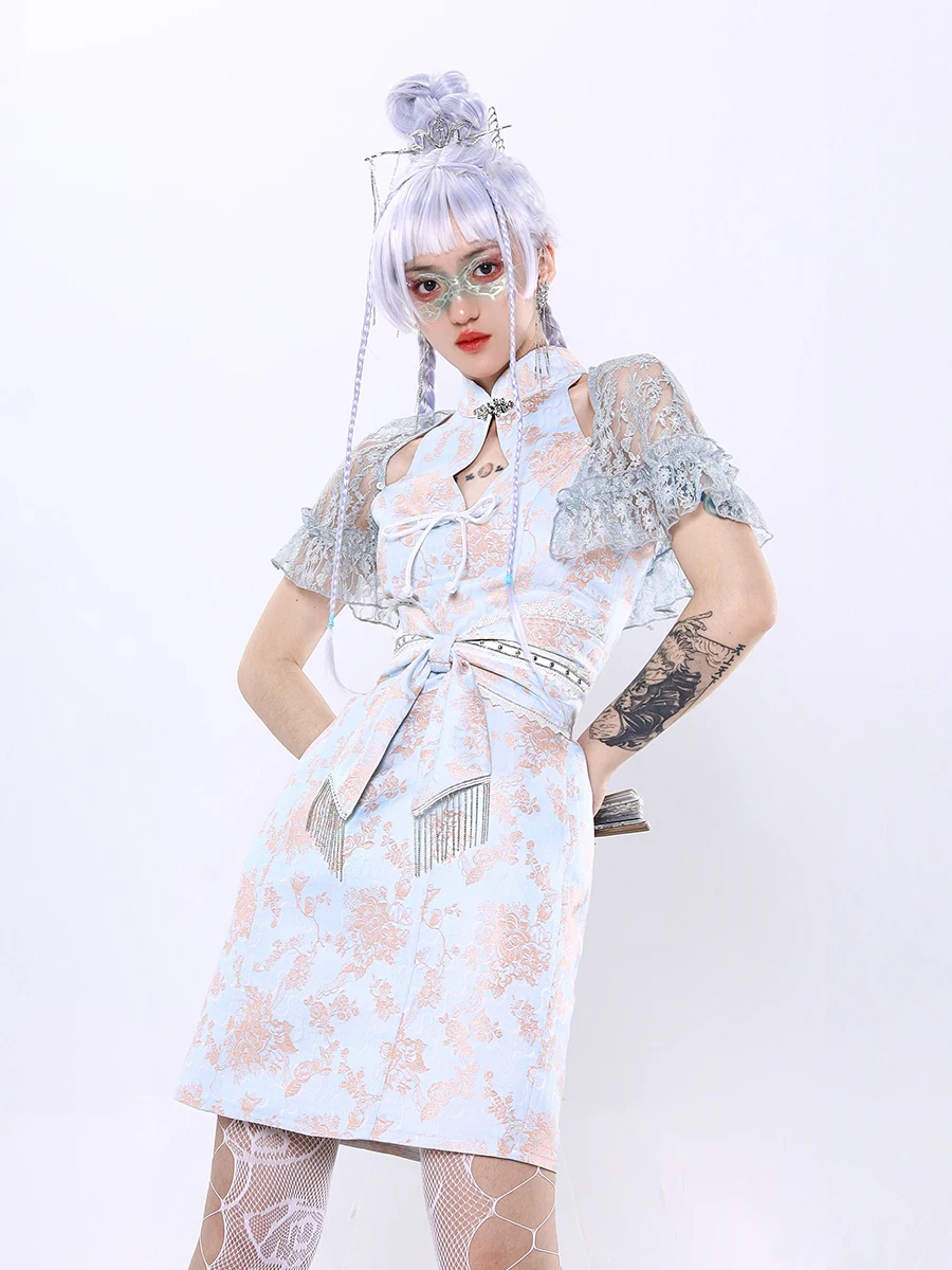 

Hip-Wrapped Cutout Shawl Improved Cheongsam Summer for Women