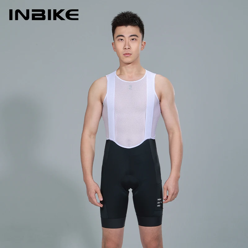 INBIKE Men's Cycling Bib Shorts Solid Color Mountain Bike Shorts High-end Outdoor Breathable Cycling Tights UV Protection