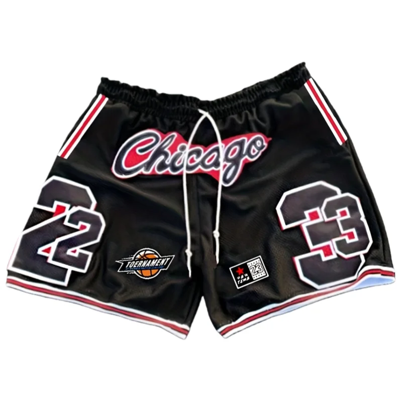 Verão chicago no.23 impressão gráfica shorts de basquete masculino casual shorts de praia de secagem rápida confortável relaxado-ajuste flexível moto shorts