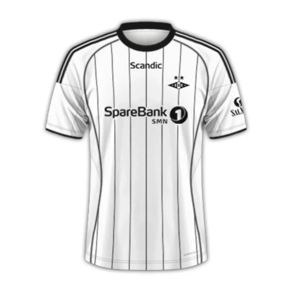 25-26 Rosenborg BK Thuis/Uit Voetbalshirt met korte mouwen en 3D-print, voor volwassenen en kinderen