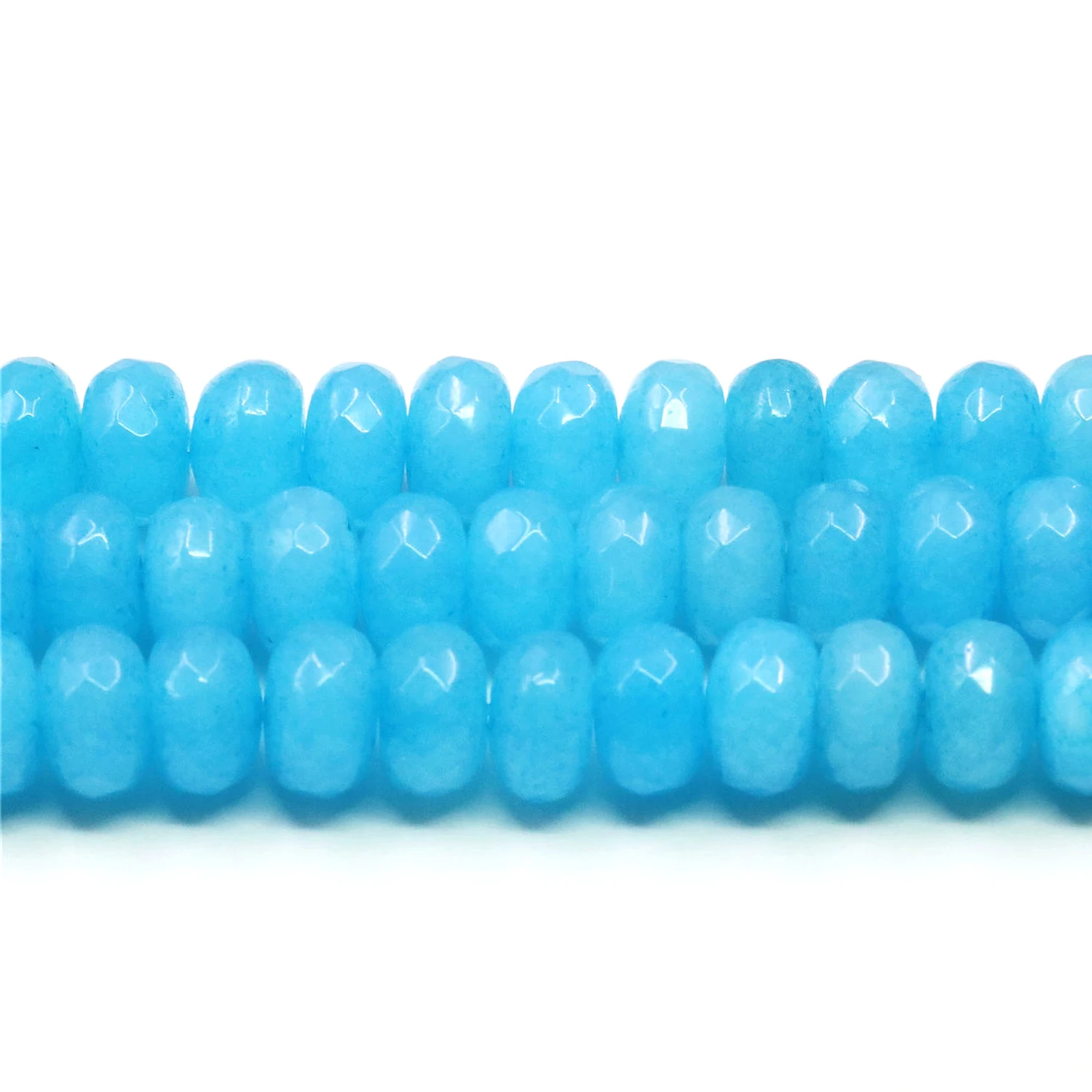 5x8mm Natural SkyBlue Loose Faceted Beads Gems Stone Chalcedony Making Necklace/Bracelet,DIY Handmade Accessory Spacer Beads