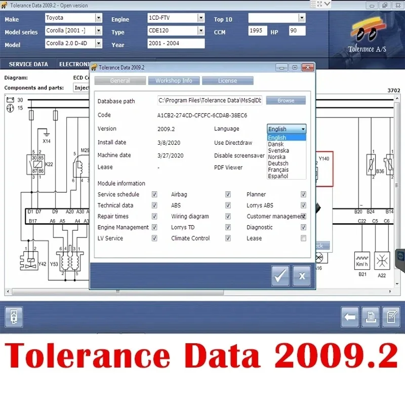 Newest Tolerance Data 2009.2 Software with Free Keygen Unlimited Activator+Install Video Guide Multi-language Car Repair