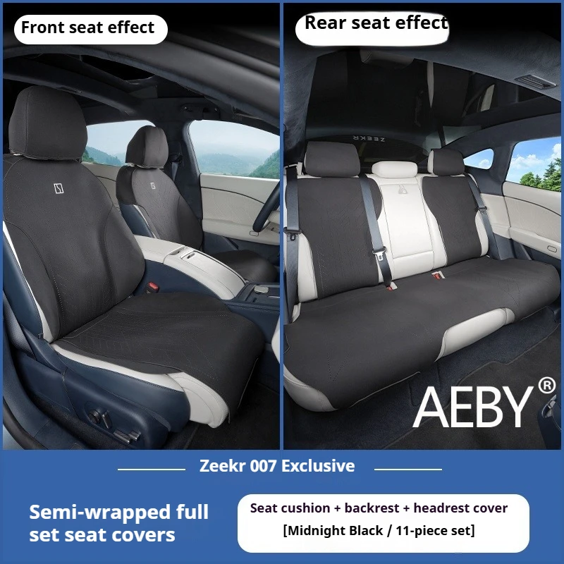 

AEBY для ZEEKR 007 2024 2025, подушка для автомобильного сиденья, спинка, подголовник, полный комплект чехлов для автомобильного сиденья, противоскользящий, комфортная посадка