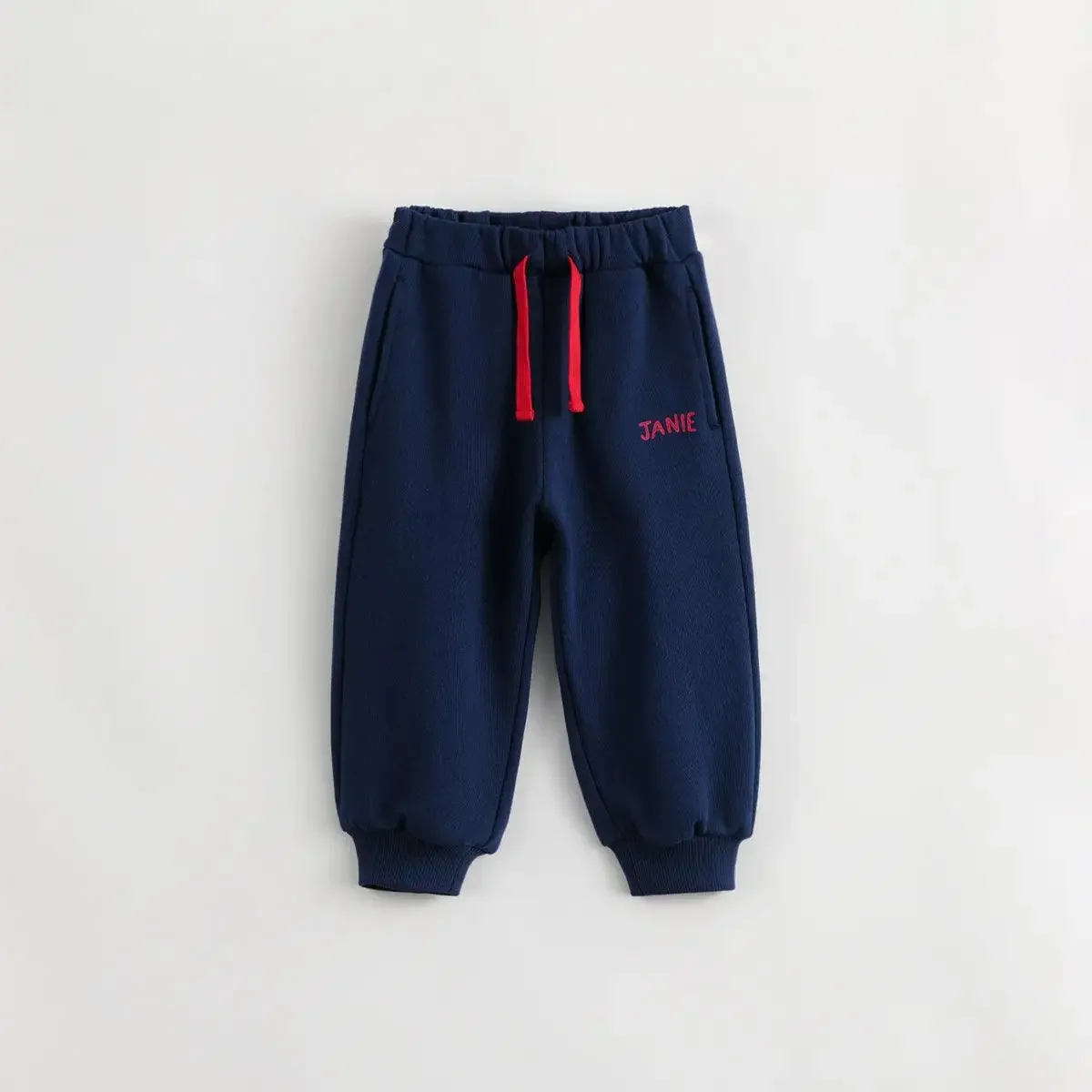 

MARC&JANIE Boys Girls Cotton Color Patched Drawstring Cotton Sweatpants Drawstring Pants for Autumn 231503