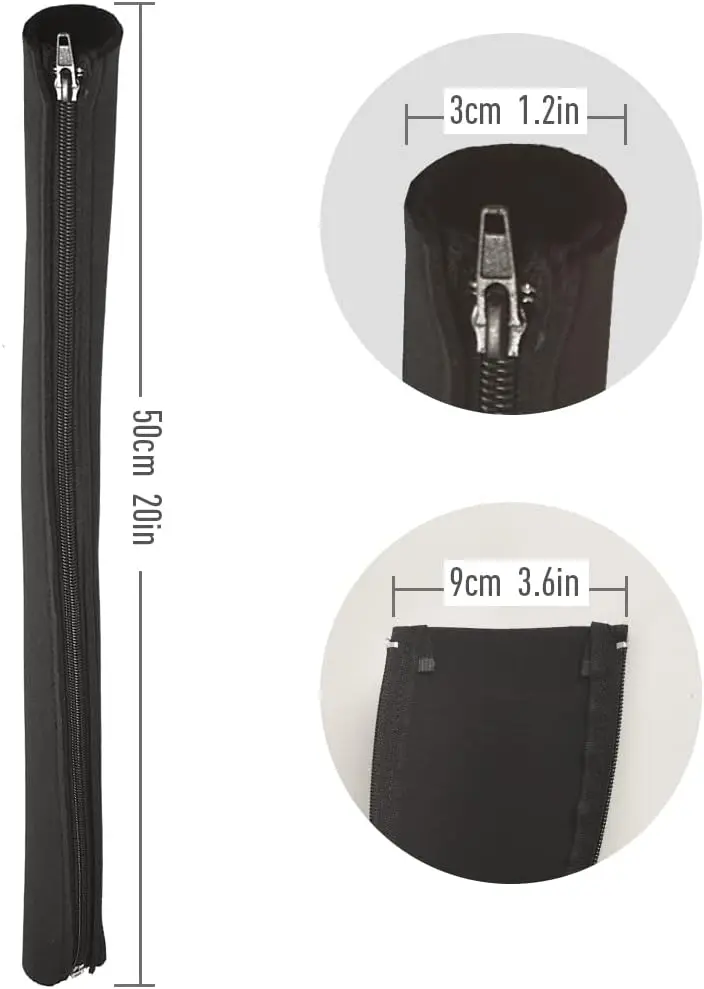 Zipper Cable Sleeve Cord Organizer with Zippers Cables Protector for PC Computer TV Cord Management Wrap Cover Wire Organizers