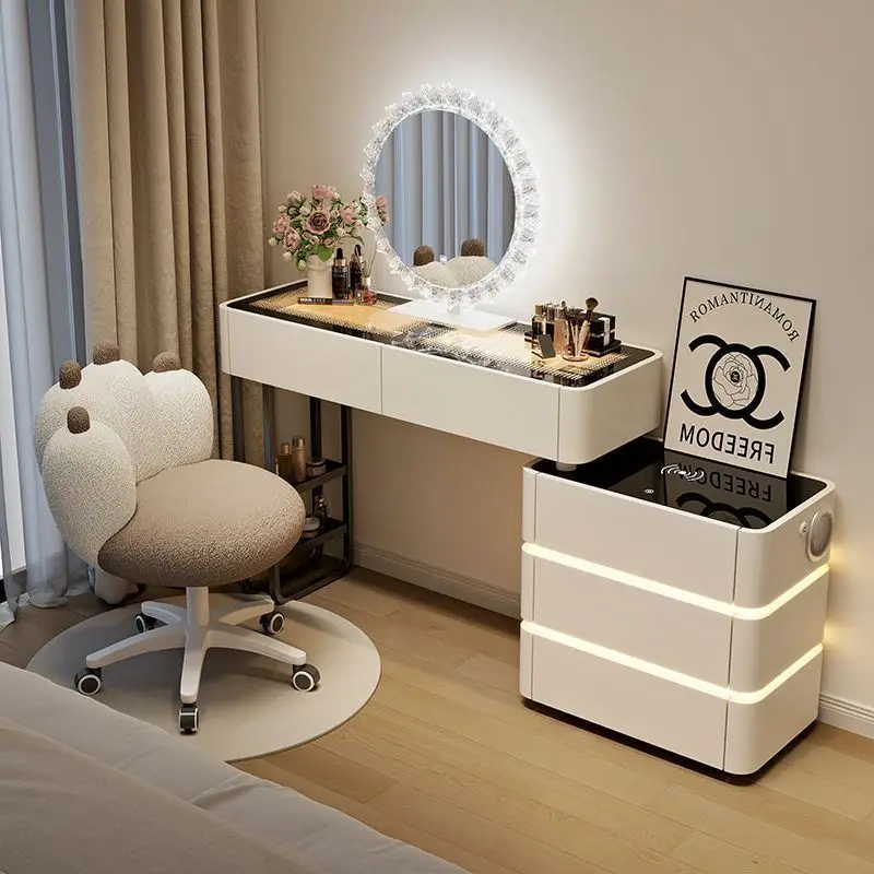 Smart dresser, Bluetooth audio, wireless charging, modern minimalist dressing table, storage chest of drawers