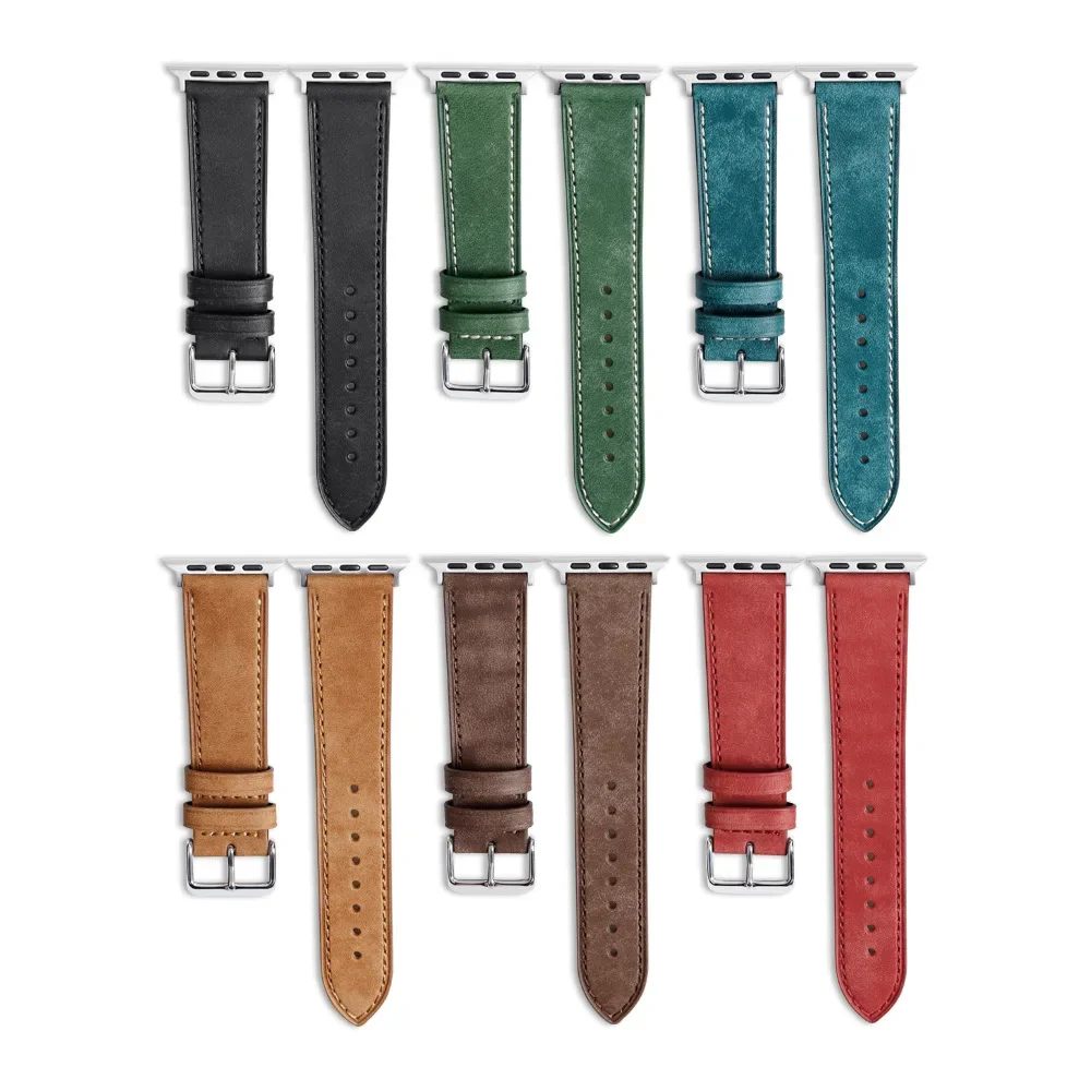 สายนาฬิกาหนังเครซีฮอร์สเทรนด์ย้อนยุคเหมาะกับนาฬิกา Apple 5 6 7 8