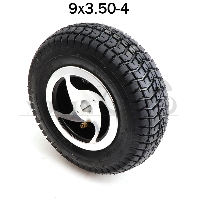 9x3.50-4 tire with 4 inch aluminum alloy rim keyway wheel 19MM inner hole for electric scooter kart accessories