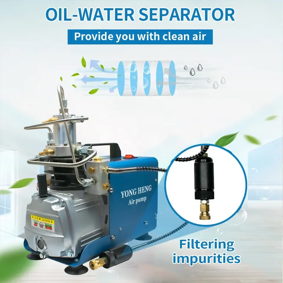 YONGHENG 300Bar PCP Air Compressor with Digital Control System LCD Display High Pressure Compressor for PCP Rifle Scuba Diving