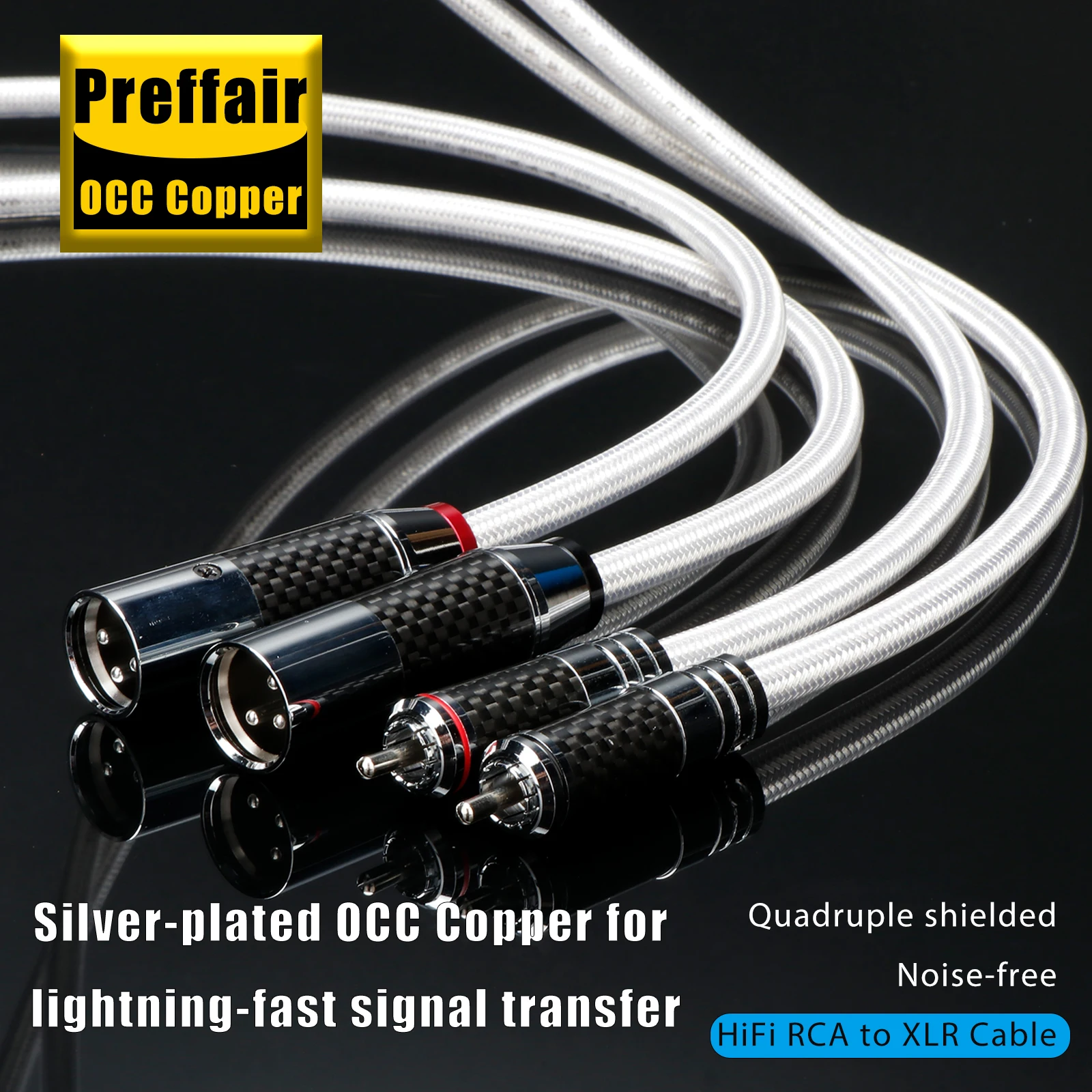 زوج QED XLR كابل متوازن OCC الاسترليني XLR ذكر إلى أنثى تمديد كابل 3Pin جاك لمشغل الأقراص المضغوطة أمبير ميكروفون