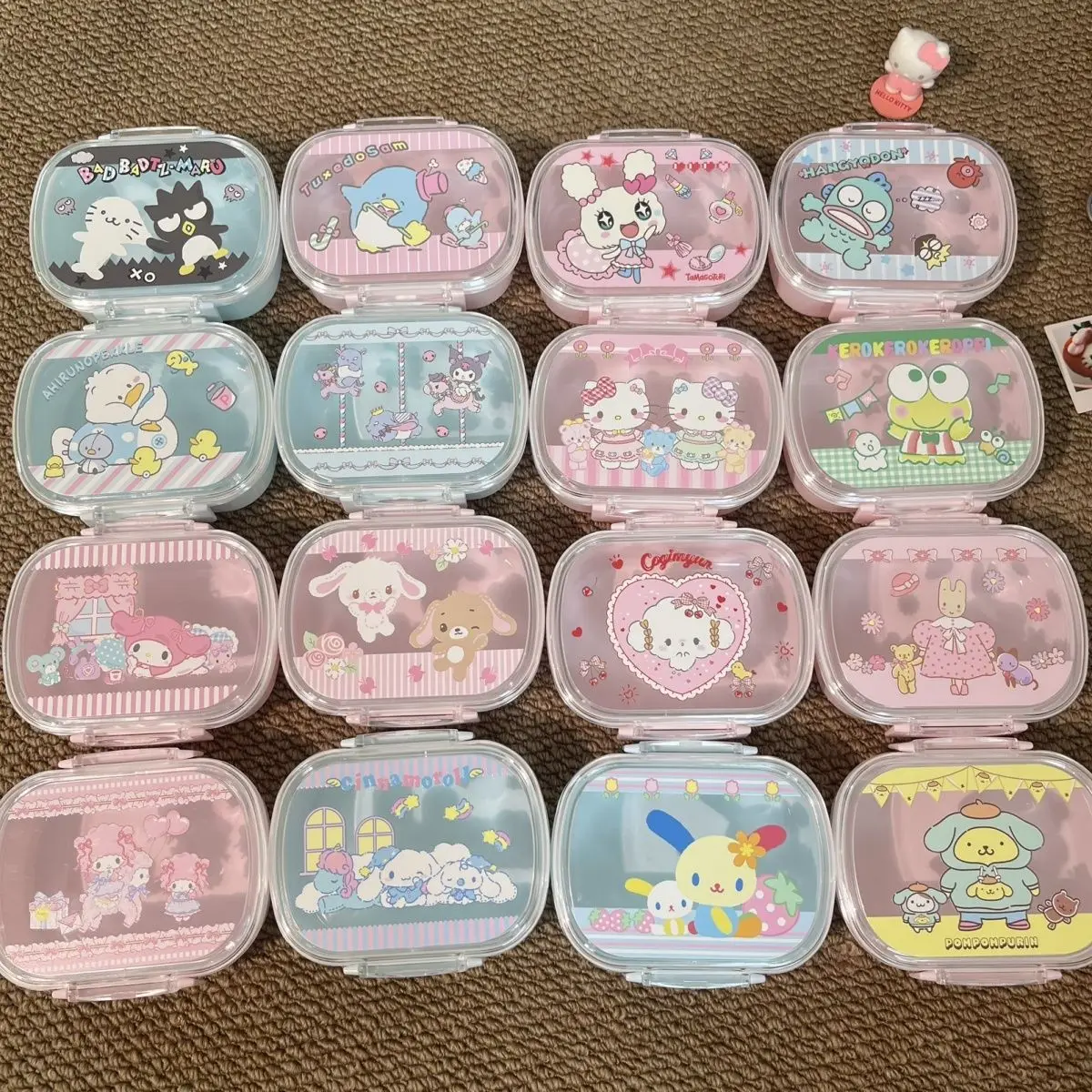 Cute Sanrio HelloKitty Snack Bento Box Sealed My Melody Kuromi Hangyodon Cartoon Anime Kawaii Portable Lightweight Durable Gifts