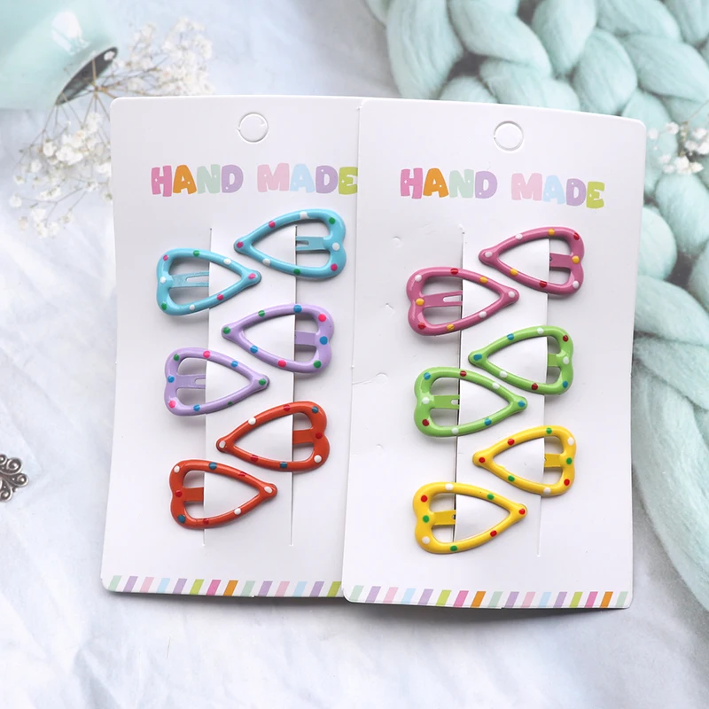 12 Teile/satz Bunte Stern Haar Clips Für Mädchen Polka Dot Metall Snap Bb Clip Haarnadel Headwear Mini 3Cm Bb haar Clip Kinder Kopfbedeckungen – Detail 14