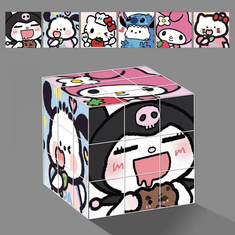 

3x3 Sanrio Kuromi Melody Cubes Speed Puzzle Профессиональные мультяшные подарки на день рождения, Рождество, детский скоростной куб, игрушки для снятия стресса