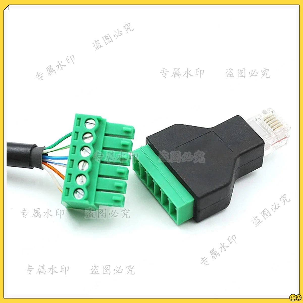 5 Pcs RJ12 Male to 6 Pins Screw Terminal Block Adapter for Cat3 Handset Cable Extension RJ12 6P6C Modular Connectors
