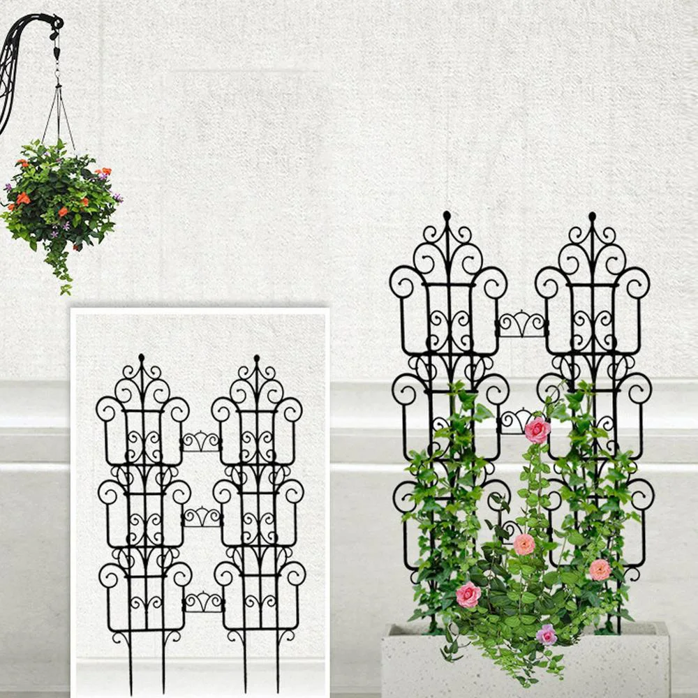 Imagem -02 - Estilo Europeu Jardim Cerca Outdoor Pátio Cerca Flor Vegetal Ferro Cerca Decoração Pátio Forjado Pcs 10 Pcs