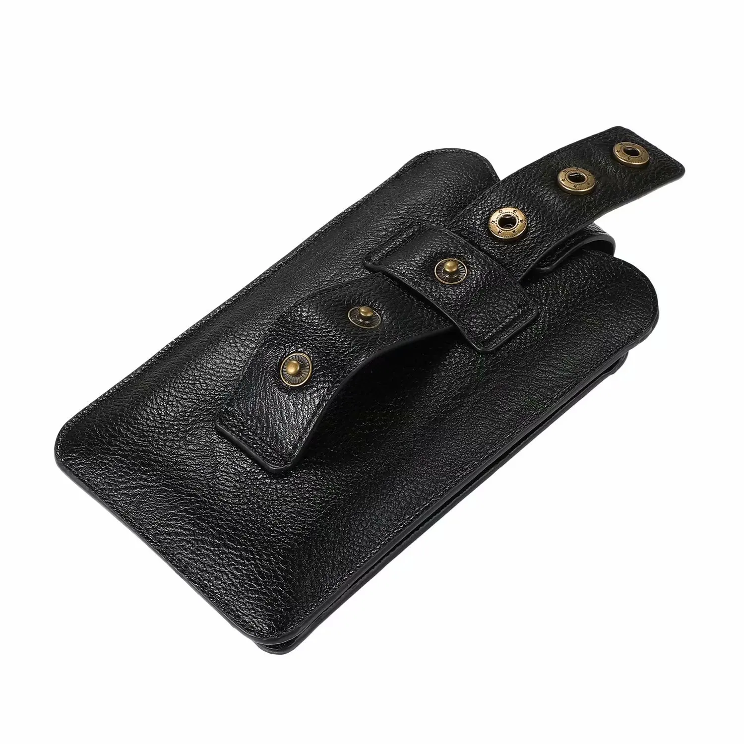 Leather 7.2 Dual Pouch Phone Belt Clip Case Holder For iPhone 16 15 14 Pro Max Samsung S25 S24 S23 Redmi Note 13 Men Waist Bag