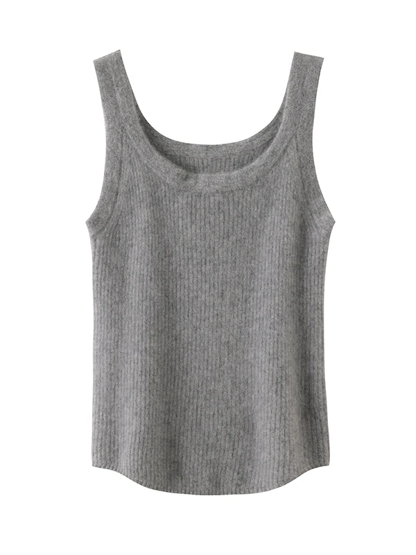 

Autumn Winter Women's Slim Fit Camere Vest Svel round Ne Wool Knitted Soft Base Layer irt Pure Color Commute Sle
