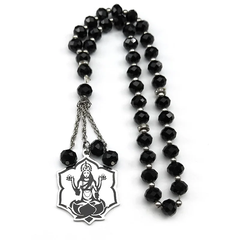Indian Religious Gods OM Brahma Lotus Car Pendant for Women Men Stainless Steel Silver Color Car Mirror Hangings Jewelry Gift