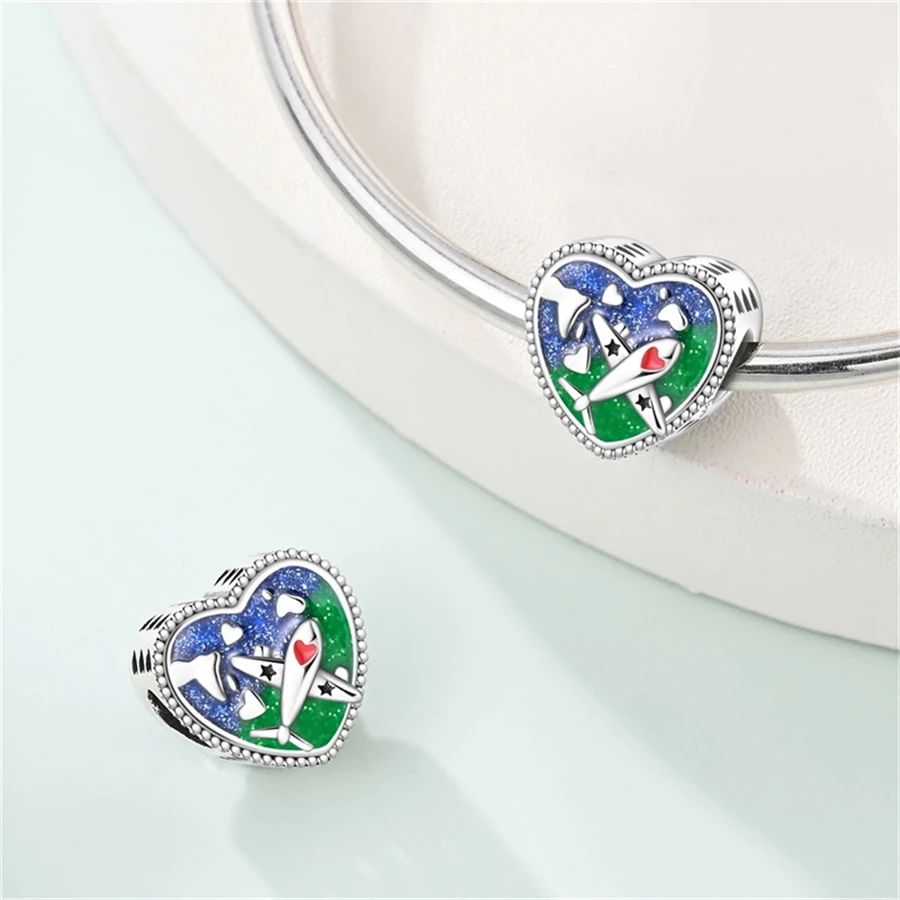 925 Silver Adventurer's Backpack Camera Charm Fashion Woman Travel Beads Fit Pandach 925 Original Bracelets DIY Jewelry Gift