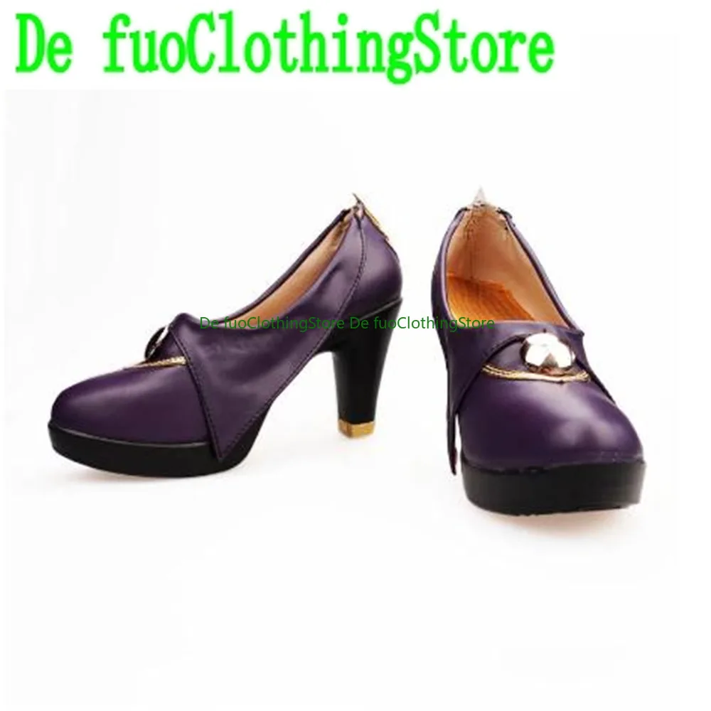 

Defuo Project KEQING New Game Genshin Impact Lolita Women's Boots Cosplay Shoes Game Anime Carnival Party Halloween