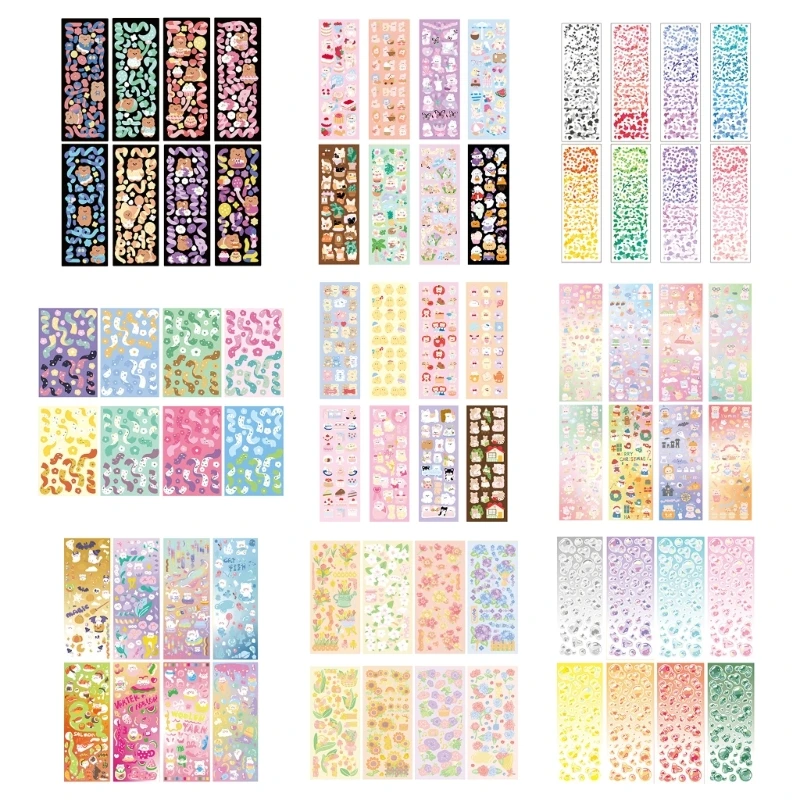 8Pcs  Kids Bullet-Journals Decals PET Cartoon Scrapbooking Stickers Cute Decorative Stickers Guka Accessories