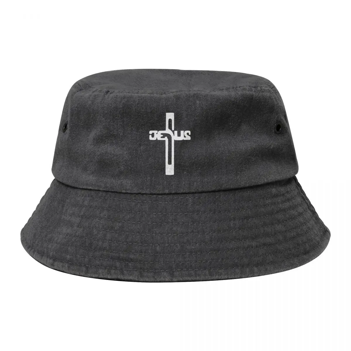 

JESUS CROSS Cowboy Denim Fisherman Hat With Printing